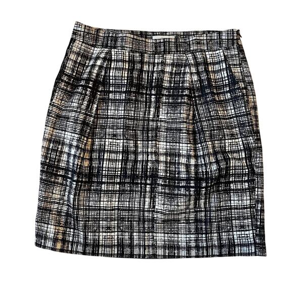 Ann Taylor LOFT black and white plaid mini skirt size 4 - Picture 1 of 8